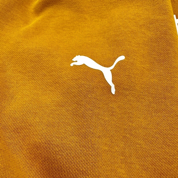 Puma BMW Motorsport Hoodie Mens Large Mustard Yellow Sweatshirt - Picture 5 of 7